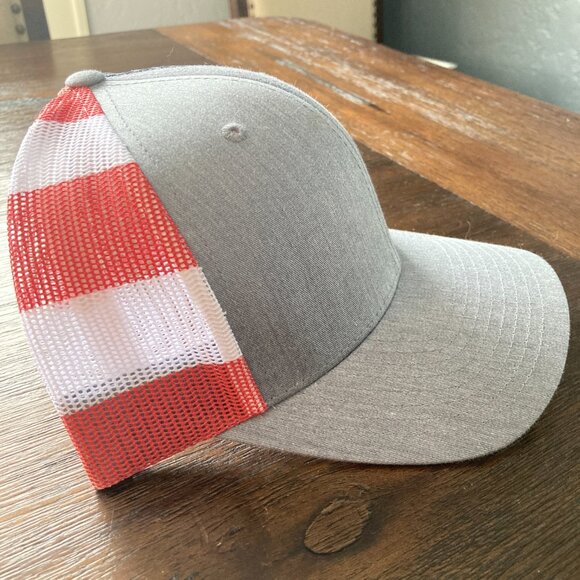 Life, Liberty, And The Pursuit of Happiness Soundwave Gray/Patriotic Trucker Hat - Picture 4 of 5